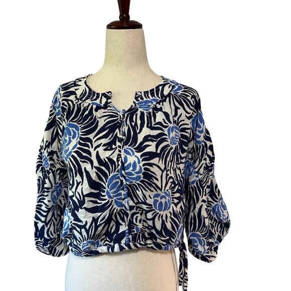 Diane Von Furstenberg Tops - DIANE VON FURSTENBERG Women's Dario Top Size S In Blue/White